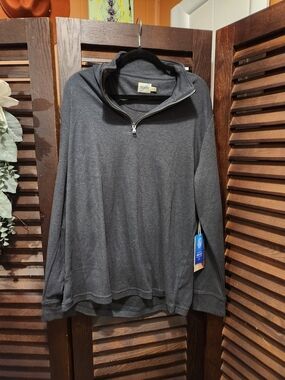 Fair Harbor Men's Dark Gray Quarter-Zip Pullover Sweater